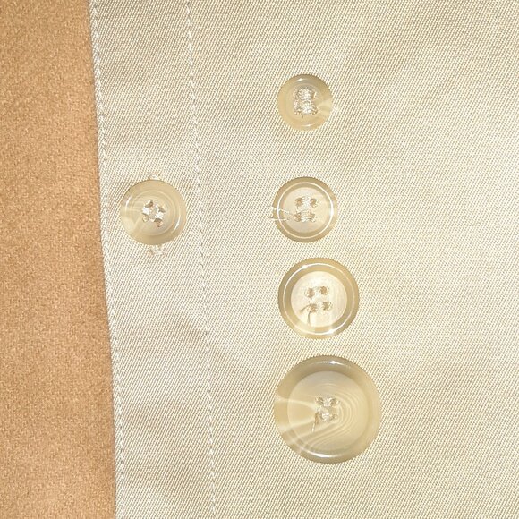 Khaki Tan Lined Camel Hair Over Coat / Trench * Evan-Picone * Details * Sz 10? - Picture 6 of 14